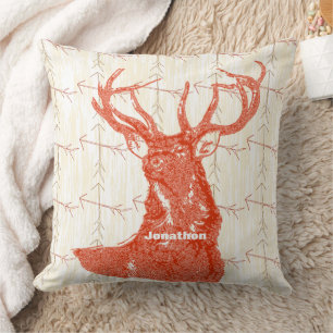 Personalised Boy's Room Crossed Arrow Deer Cushion