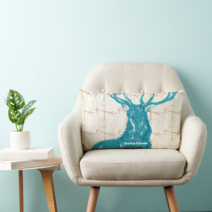 Personalised Boy's Room Crossed Arrow Deer Lumbar Cushion