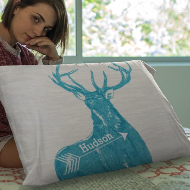 Personalised Boy's Room Deer Arrow Pattern Pillowcase (Creator Uploaded)