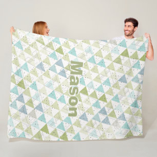 Personalised Boy's Room Modern Teepee Pattern Fleece Blanket