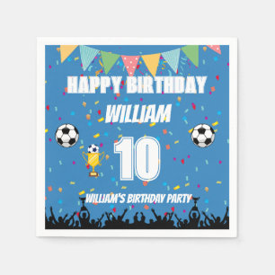 Personalised Boys Soccer Birthday Napkin