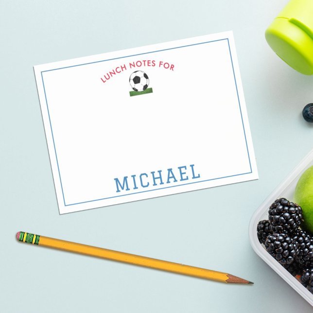 Personalised Boys Soccer Custom Lunch Box  Post-it Notes (Creator Uploaded)