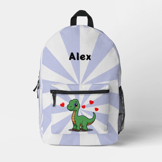Personalised Brachiosaurus Dinosaur Backpack (Front)