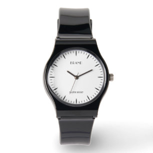 Personalised Brand Silicone Strap Black Watch