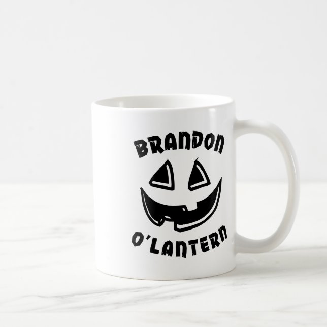 Personalised Brandon O'lantern Halloween Pumpkin C Coffee Mug (Right)