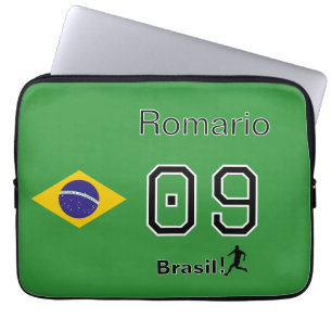 Personalised Brasil Flag Soccer Fan Player Gear Laptop Sleeve