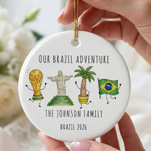 Personalised Brazil Family Trip Ornament
