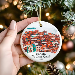 Personalised Brazil Ornament, Brazil Gift Ceramic Ornament