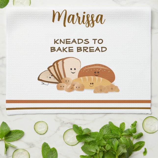 Personalised Bread Lover Tea Towel (Folded)