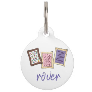 Personalised Breakfast Toaster Pastries Junk Food Pet Tag