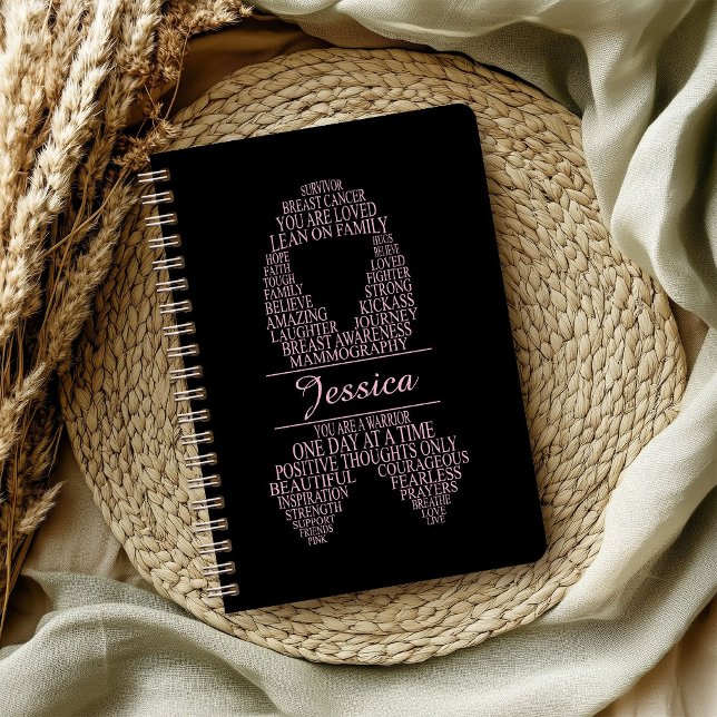Personalised Breast Cancer Ribbon Wall Art Notebook (Creator Uploaded)