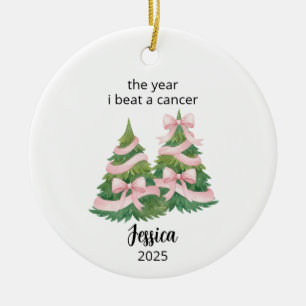 Personalised Breast Cancer Survivor Ornament: Ceramic Ornament