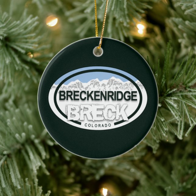 Personalised Breckenridge Colorado Rocky Mountain Ceramic Ornament (Tree)