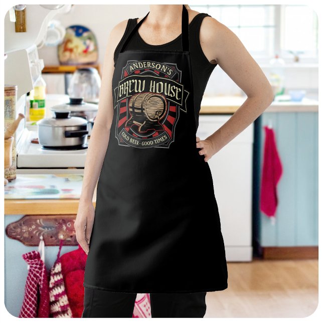 Personalised Brew House Label Beer Brewing Bar Pub Apron (Creator Uploaded)