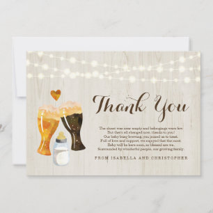 Personalised Brewery Beer Baby Shower Thank You Card