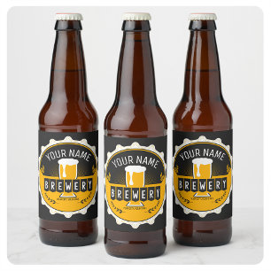 Personalised Brewery Beer Bottle Cap Bar Beer Bottle Label