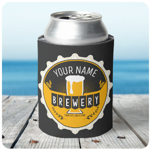 Personalised Brewery Beer Bottle Cap Bar Can Cooler
