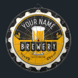 Personalised Brewery Beer Bottle Cap Bar Dartboard<br><div class="desc">Personalised Personalised Craft Brewery Home Beer Bar Design - Customise with your Name and Custom Text!</div>