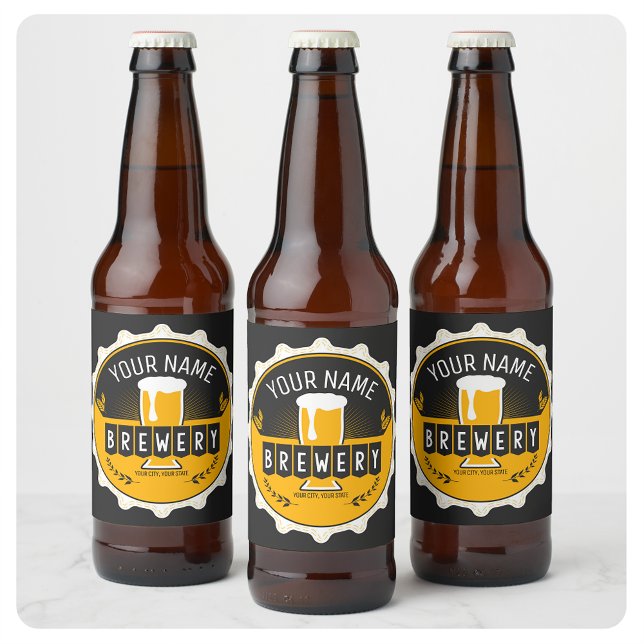 Personalised Brewery Beer Bottle Cap Bar Label (Creator Uploaded)