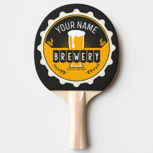 Personalised Brewery Beer Bottle Cap Bar  Ping Pong Paddle