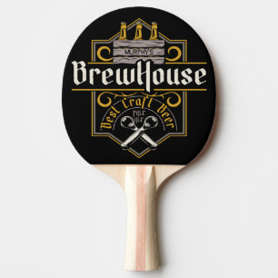 Personalised BrewHouse Best Craft Beer Ale Bar  Ping Pong Paddle
