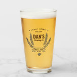 Personalised Brewing Company Beer Glass<br><div class="desc">Create your own brewery drink ware! This design features wheat and hops graphics in black. Text includes "Locally Brewed" with an area for you to add your city and state. Additional text include "Craft Beer" inside a banner,  followed by a customisable date.</div>