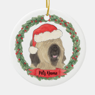 Personalised Briard Christmas Ceramic Ornament