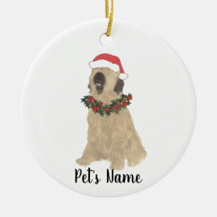 Personalised Briard Christmas Ceramic Ornament