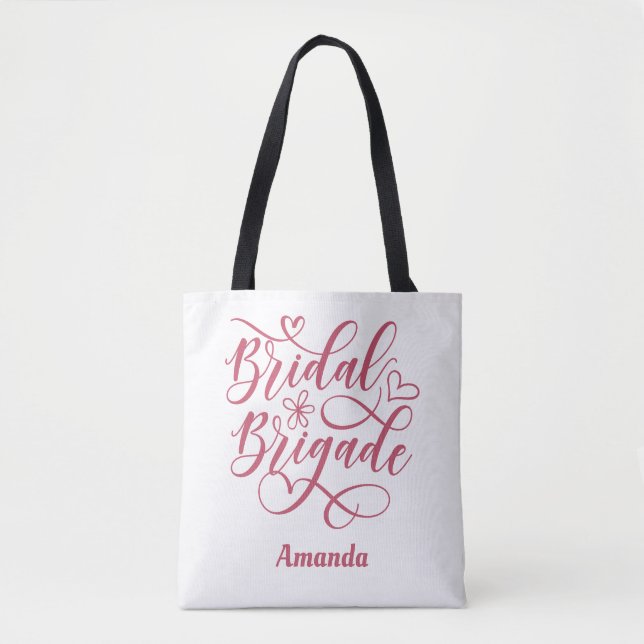 Personalised Bridal Brigade Bridesmaid Tote Bag (Front)