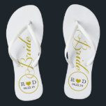 Personalised Bridal (gold) Thongs<br><div class="desc">Fun,  custom wedding flip flops</div>