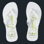 Personalised Bridal (green) Thongs<br><div class="desc">Fun,  custom wedding flip flops</div>