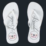 Personalised Bridal (grey/red) Thongs<br><div class="desc">Fun,  custom grey,  white and red bridal wedding flip flops.</div>