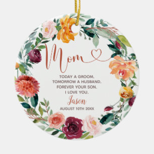 Personalised Bridal Groomsman Bridesmaid Ceramic O Ceramic Ornament