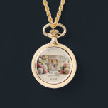 Personalised bridal necklace watch-Happily Ever Af<br><div class="desc">Timeless elegance meets romantic charm with this Happily Ever After gold necklace watch. Featuring delicate champagne glasses tied with satin bows and framed by soft roses, this piece is both a graceful accessory and a meaningful keepsake. Perfect for brides, bridesmaids, or as a heartfelt gift, it adds a classic touch...</div>