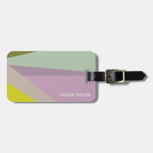 Personalised Bridal Party Favour Purple Green Name Luggage Tag