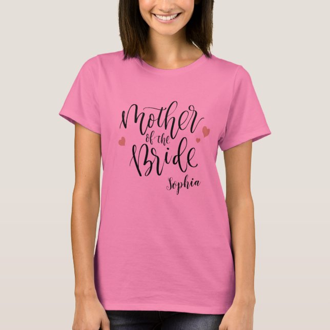 Personalised Bridal Party Mother Of The Bride T-Shirt (Front)