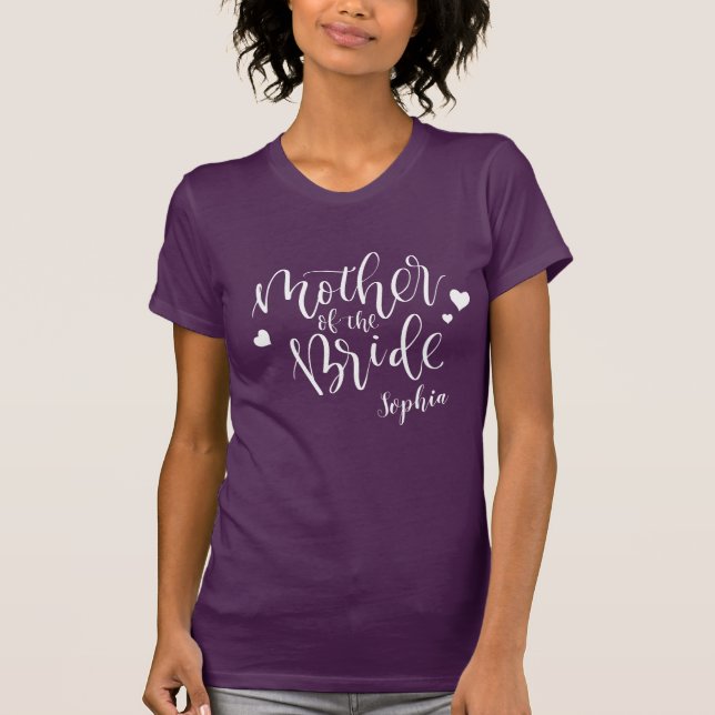Personalised Bridal Party Mother Of The Bride T-Shirt (Front)