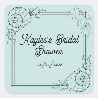 Personalised bridal shower Beachy stickers