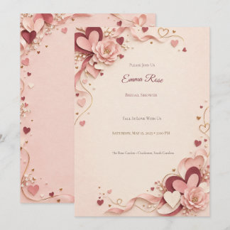 Personalised Bridal Shower Fall In Love invitation
