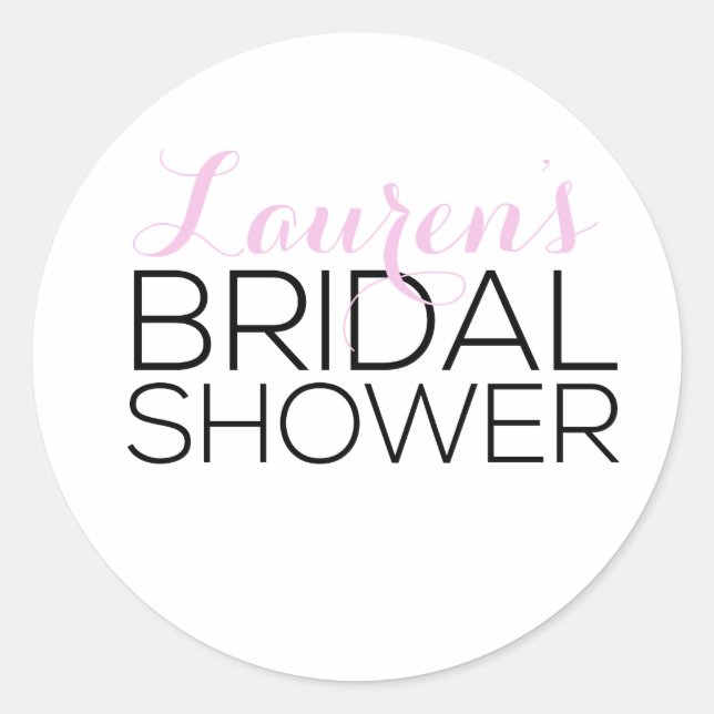 Personalised Bridal Shower Favour Classic Round Sticker (Front)