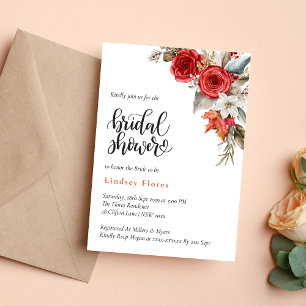 Personalised Bridal Shower Floral Rose Greenery Invitation