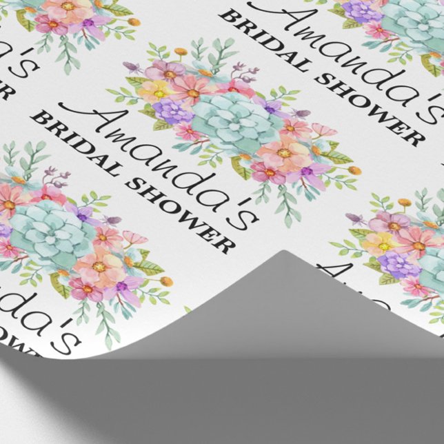 Personalised Bridal shower  Floral Wrapping Paper (Creator Uploaded)