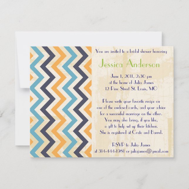 Personalised Bridal Shower Invitations (Front)