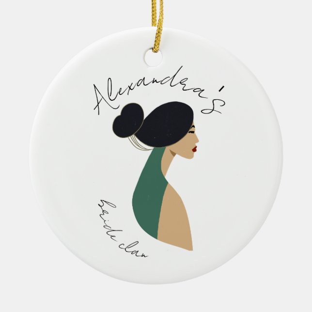 Personalised Bridal Shower Party Favour, Bachelor Ceramic Ornament (Front)