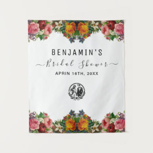 Personalised Bridal Shower Photo Booth Decor Tapestry