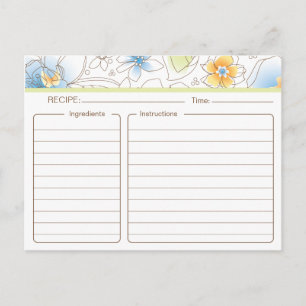 Personalised Bridal Shower Recipe Card