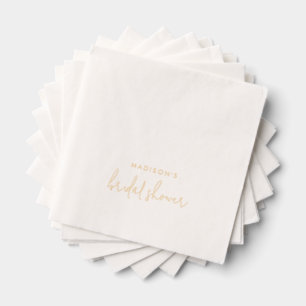 Personalised Bridal Shower Script Custom Name Foil Napkins