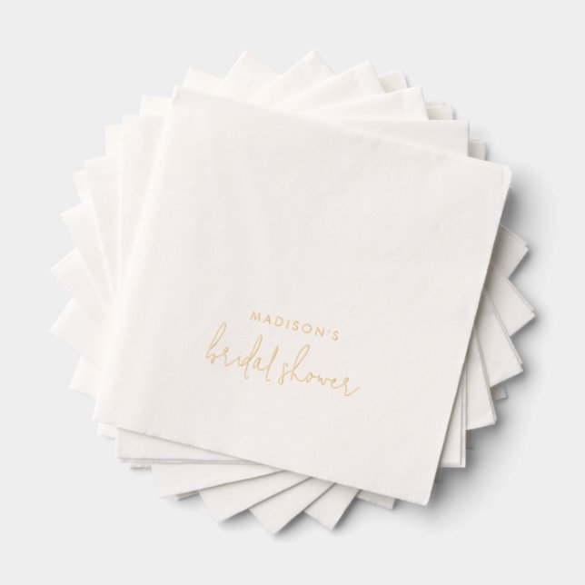 Personalised Bridal Shower Script Custom Name Foil Napkins (Insitu (Stacked))
