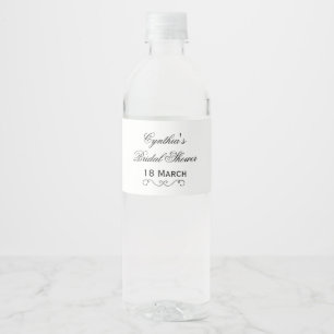 Personalised Bridal Shower Water Bottle Wrapper Label