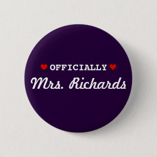 Personalised Bridal Wedding 6 Cm Round Badge